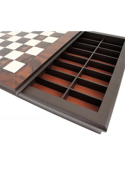 İç Depolu Ceviz Ve Akçaağaç Satranç Tahtası - Re: Ht. 40X40X4,5 Cm - Kare: Cm 4