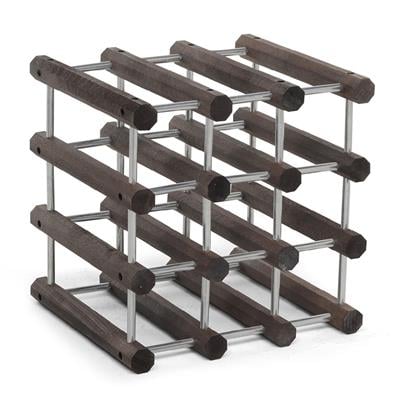 Ilcanantiniere Ahşap Modüler Şişe Rafı  Siyah/Alüminyum Renk