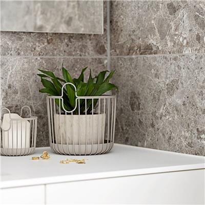 Inu Masa Üstü Tel Sepet Taupe 20x20 cm