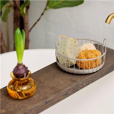 Inu Masa Üstü Tel Sepet Soft Gri 22x8 cm