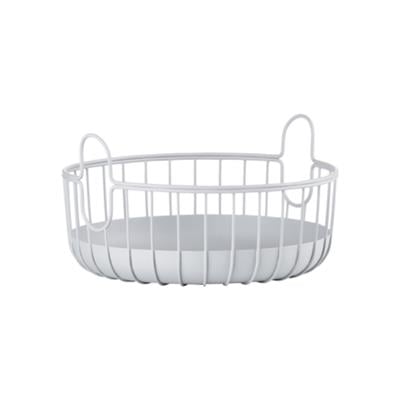 Inu Masa Üstü Tel Sepet Soft Gri 22x8 cm