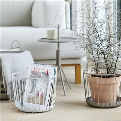 Inu Masa Üstü Tel Sepet Soft Gri 30x30,5 cm