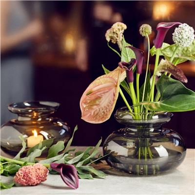 Inu Vazo Füme Gri 31,7x33 cm