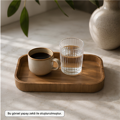 İskandinav Stil Orta Sehpa Dekoratif Tepsi - Small - 30 x 18 cm