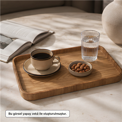 İskandinav Stil Orta Sehpa Dekoratif Tepsi - Medium - 35.5 x 21 cm
