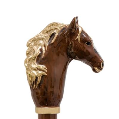 Kahverengi At Emaye Pirinç Ayakkabı Çekeceği 50 cm 