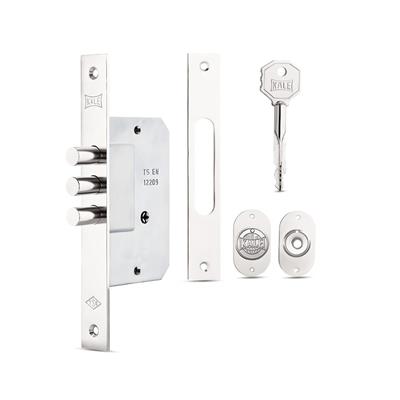 Kale Silindirli Gömme Emniyet Kilidi 3 Milli Köşeli 3 Anahtarlı Nikel