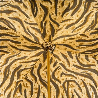 Kahverengi Kaplan Çizgili Deri Saplı Şemsiye 93 cm