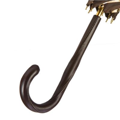 Kahverengi Kaplan Çizgili Deri Saplı Şemsiye 93 cm