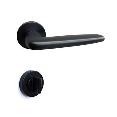 Kaya Rozetli Kapı Kolu Takımı Siyah Renk