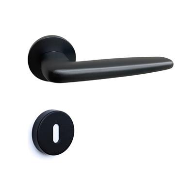 Kaya Rozetli Kapı Kolu Takımı Siyah Renk