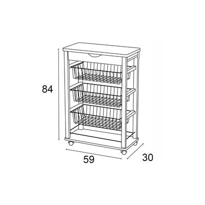 Kiraz Ağacı 3 Sepet Çekmeceli Mutfak