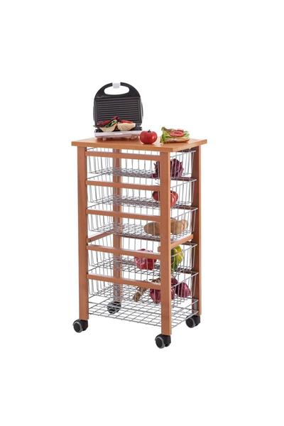 Kiraz Ağacı 6 Sepet Mutfak Arabası