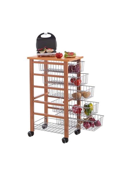 Kiraz Ağacı 6 Sepet Mutfak Arabası