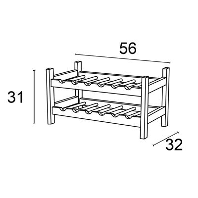 Kiraz Ağacı Ahşap 12 Şişe İçin Şaraf Rafı