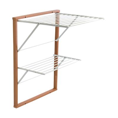 Kevin Kiraz Ağacı Duvara Monte Katlanabilir Çamaşır Kurutma Askısı Ceviz 