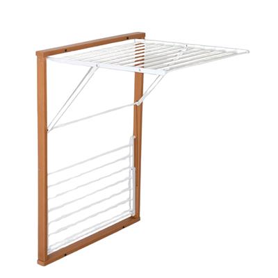 Kevin Kiraz Ağacı Duvara Monte Katlanabilir Çamaşır Kurutma Askısı Ceviz 