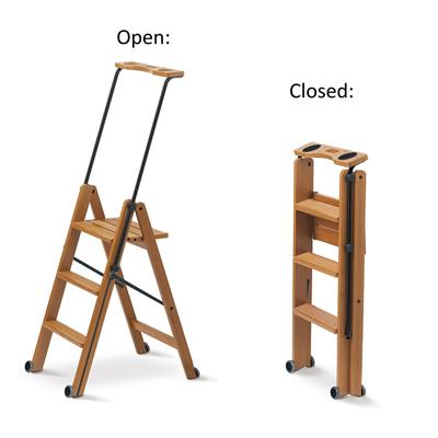 Tuscania Kiraz Ağacı Renk Ahşağ 3 Basamaklı Kilitlenebilir Merdiven