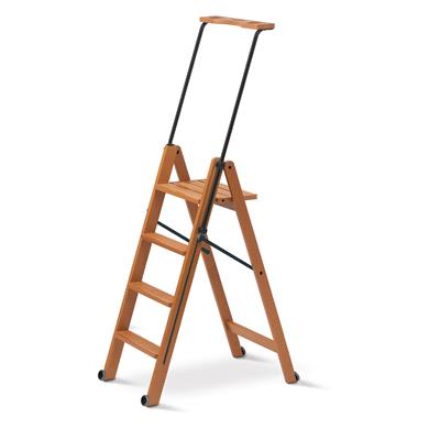 Tuscania Kiraz Ağacı Renk Ahşağ 4 Basamaklı Kilitlenebilir Merdiven