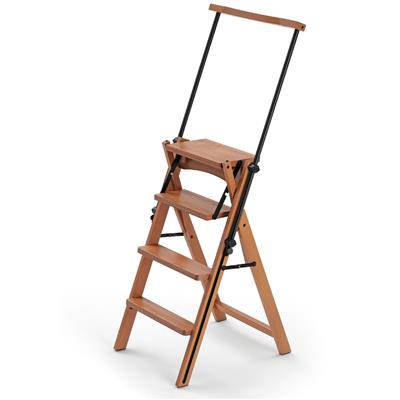 Eletta Kiraz Ağacı Renk Ahşap 4 Basamaklı Meridivene Dönüşebilen Sandalye