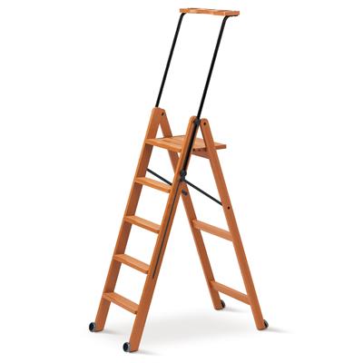 Tuscania Kiraz Ağacı Renk Ahşap 5 Basamaklı Kilitlenebilir Merdiven