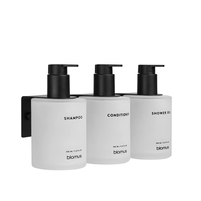 KIREI 3Lü Cam Şişe Seti Duvara Montajlı Beyaz 350 ml