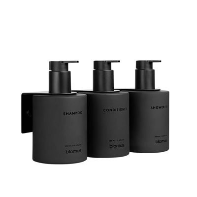 KIREI 3Lü Cam Şişe Seti Duvara Montajlı Füme 350 ml