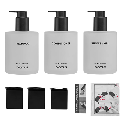 KIREI 3Lü Cam Şişe Seti Yapışkanlı Beyaz 350 ml