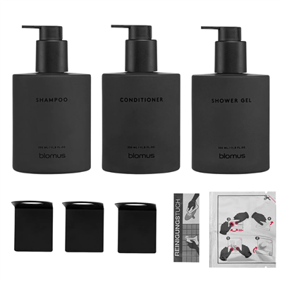 KIREI 3Lü Cam Şişe Seti Yapışkanlı Duman Rengi 350 ml