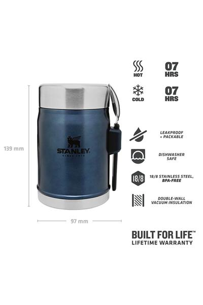 Stanley Klasik Paslanmaz Çelik Yemek Termosu Kaşıklı 0,40 LT - Lacivert