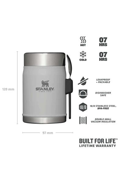 Stanley Klasik Paslanmaz Çelik Yemek Termosu Kaşıklı 0,40 LT - Beyaz