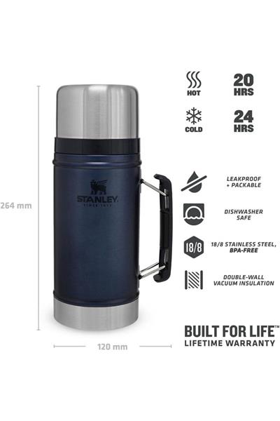 Klasik Vakumlu Çelik Yemek Termosu 0.94 Lt - Lacivert