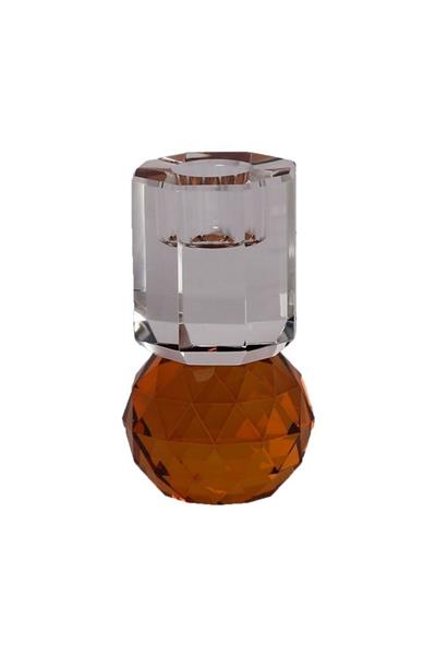 Kristal Mum Tutucu, Amber/Berrak, 10,5X6X6 Cm