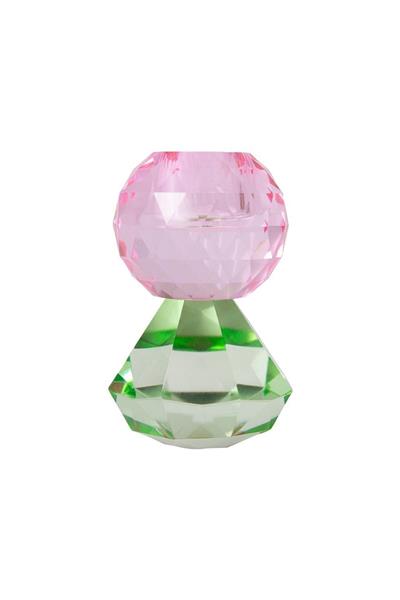 Kristal Mum Tutucu, Bebek Pembesi, Nane Rengi, 10X6 Cm