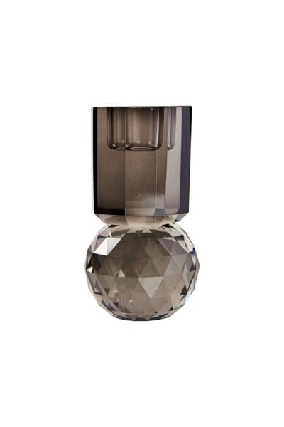 Kristal Mum Tutucu, Füme, 10,5X6X6 Cm