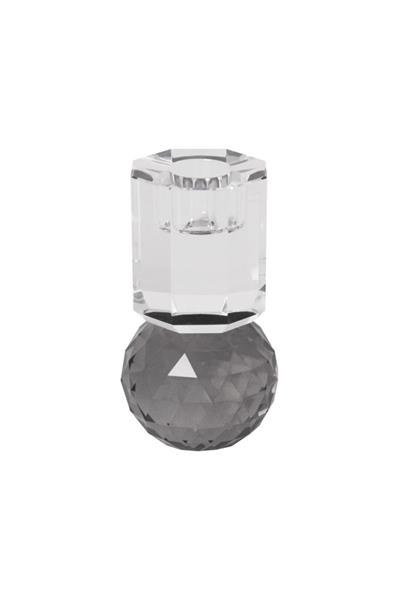 Kristal Mum Tutucu, Gri/Açık, 10,5X6X6 Cm