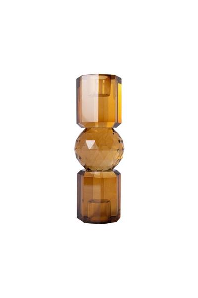 Kristal Mum Tutucu, Kahverengi 16,5X6 Cm