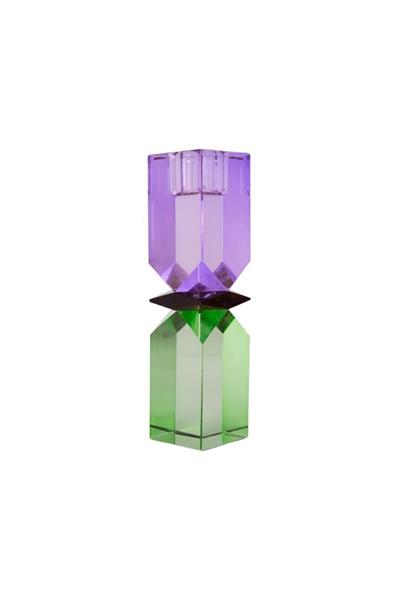 Kristal Mum Tutucu, Menekşe, Açık Kahverengi, Nane, 16X4X4 Cm