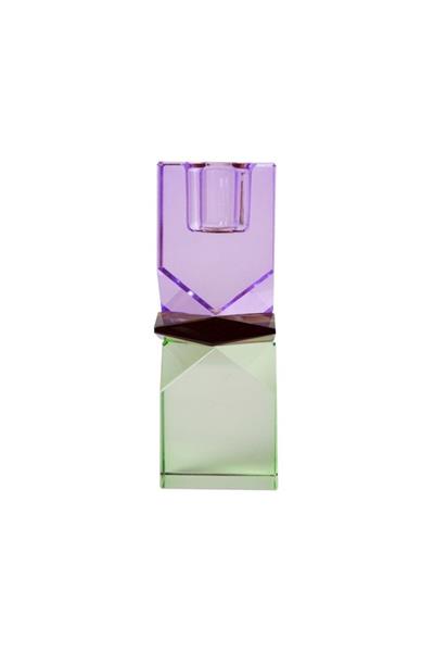 Kristal Mum Tutucu, Menekşe, Açık Kahverengi, Nane, 11X4X4 Cm