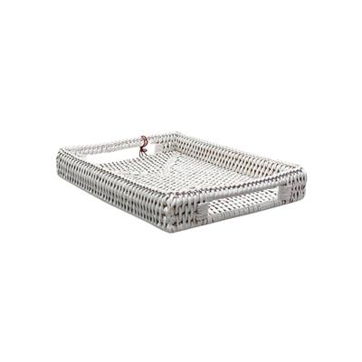 Küçük Dikdörtgen Tepsi Beyaz 22x17x4 cm