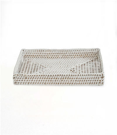 Küçük Dikdörtgen Tepsi Beyaz 22x17x4 cm