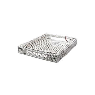 Küçük Dikdörtgen Tepsi Beyaz 22x17x4 cm