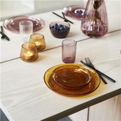 Kusintha Cam Tabak Amber Çap:18 Cm