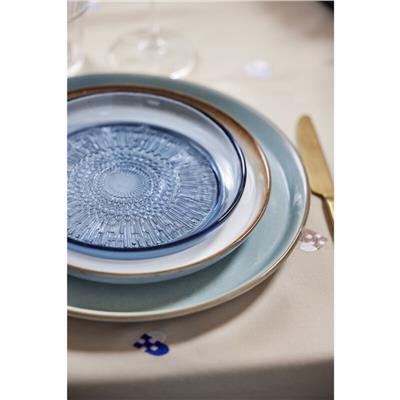 Kusintha Cam Tabak Mavi Çap:18 Cm