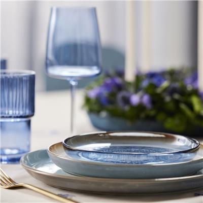 Kusintha Cam Tabak Mavi Çap:18 Cm