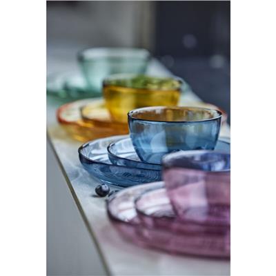 Kusintha Cam Tabak Mavi Çap:25 Cm