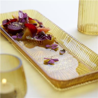 Kusintha Servis Tabağı Dikdörtgen Amber 38 X 14 X 3 Cm