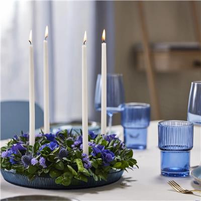 Kusintha Servis Tabağı Yuvarlak Mavi 3 Cm - Çap:30 Cm