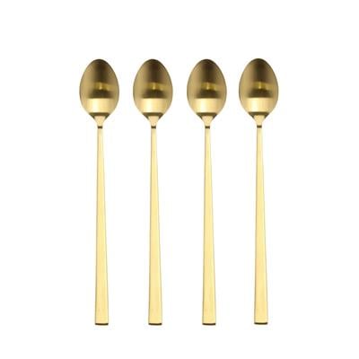 Latte Kaşığı 4 Adet Mat Pirinç 20 Cm