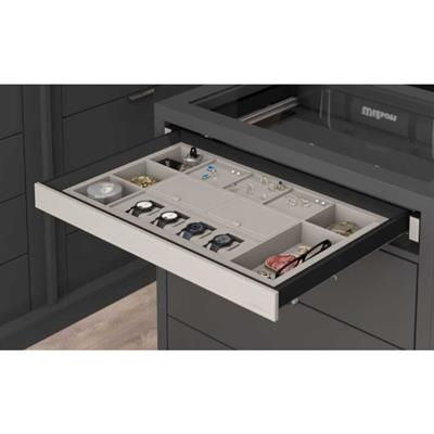 Leather Touch Gizli Raylı Mücevherlik Antrasit Renk